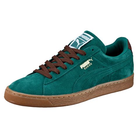 men's green suede sneakers.